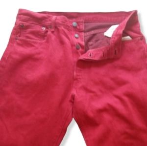 Levi's 501XX red button fly jeans